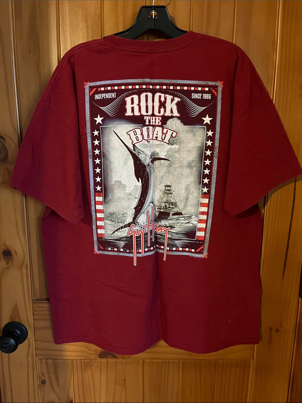 Guy Harvey Maroon 'Rock The Boat' Short Sleeve Graphic Tee